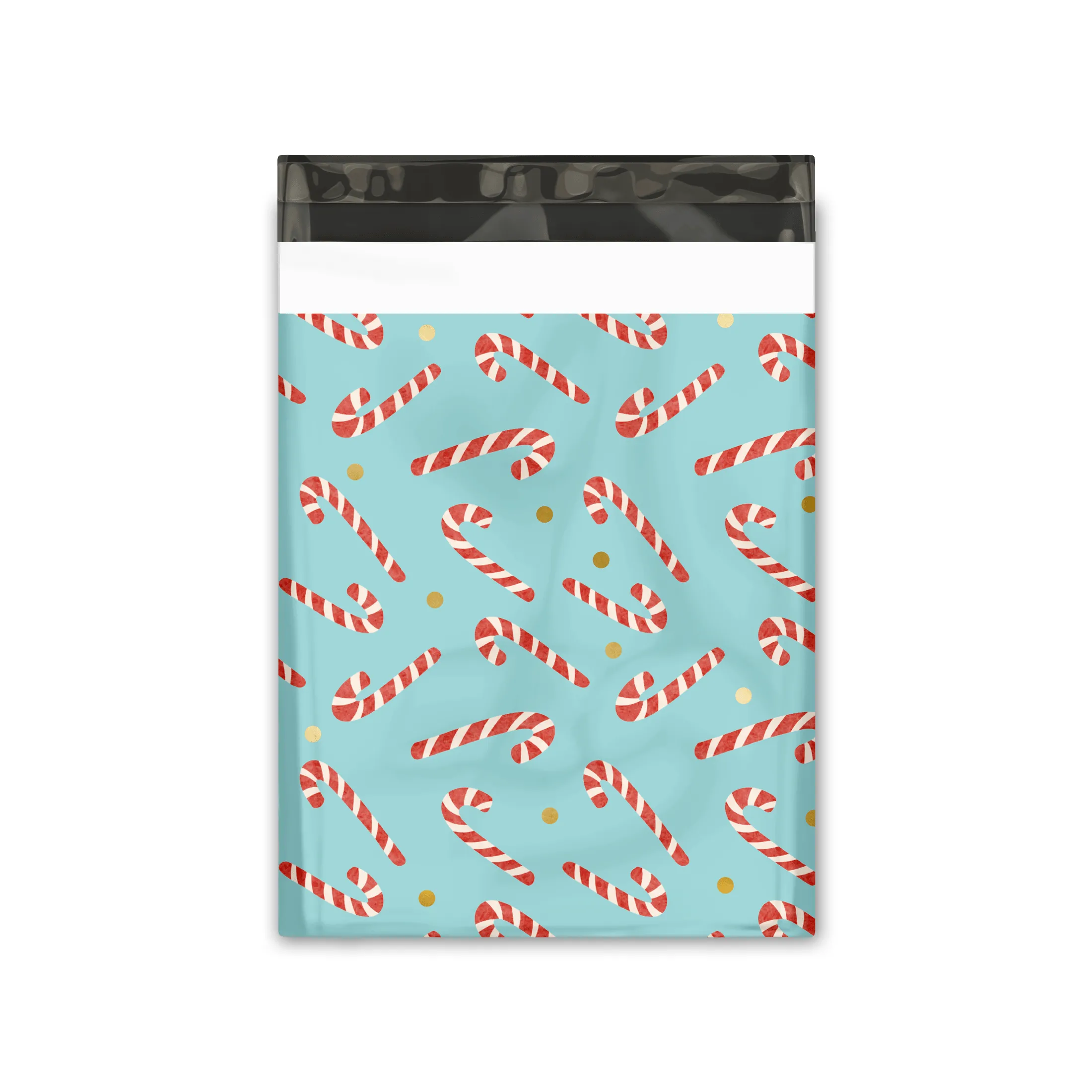 10x13 Candy Canes Designer Poly Mailers Shipping Envelopes Premium Printed Bags