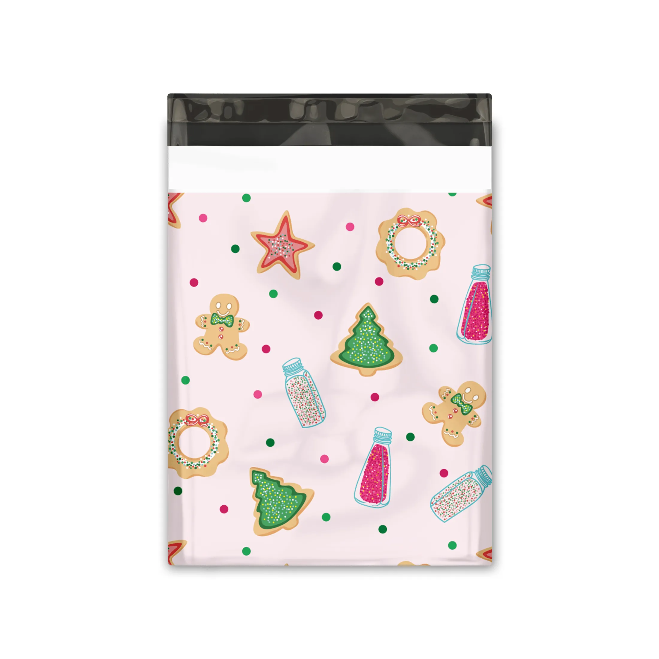 10x13 Christmas Cookie Designer Poly Mailers Shipping Envelopes Premium Printed Bags