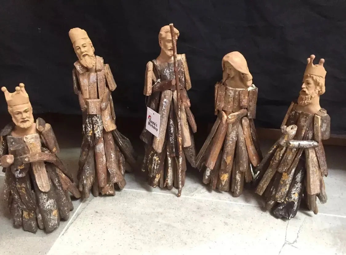 16” Christmas Nativity Set-Driftwood Style 41 cm