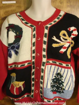 80s Patchwork Patterned Ugly Xmas Sweater