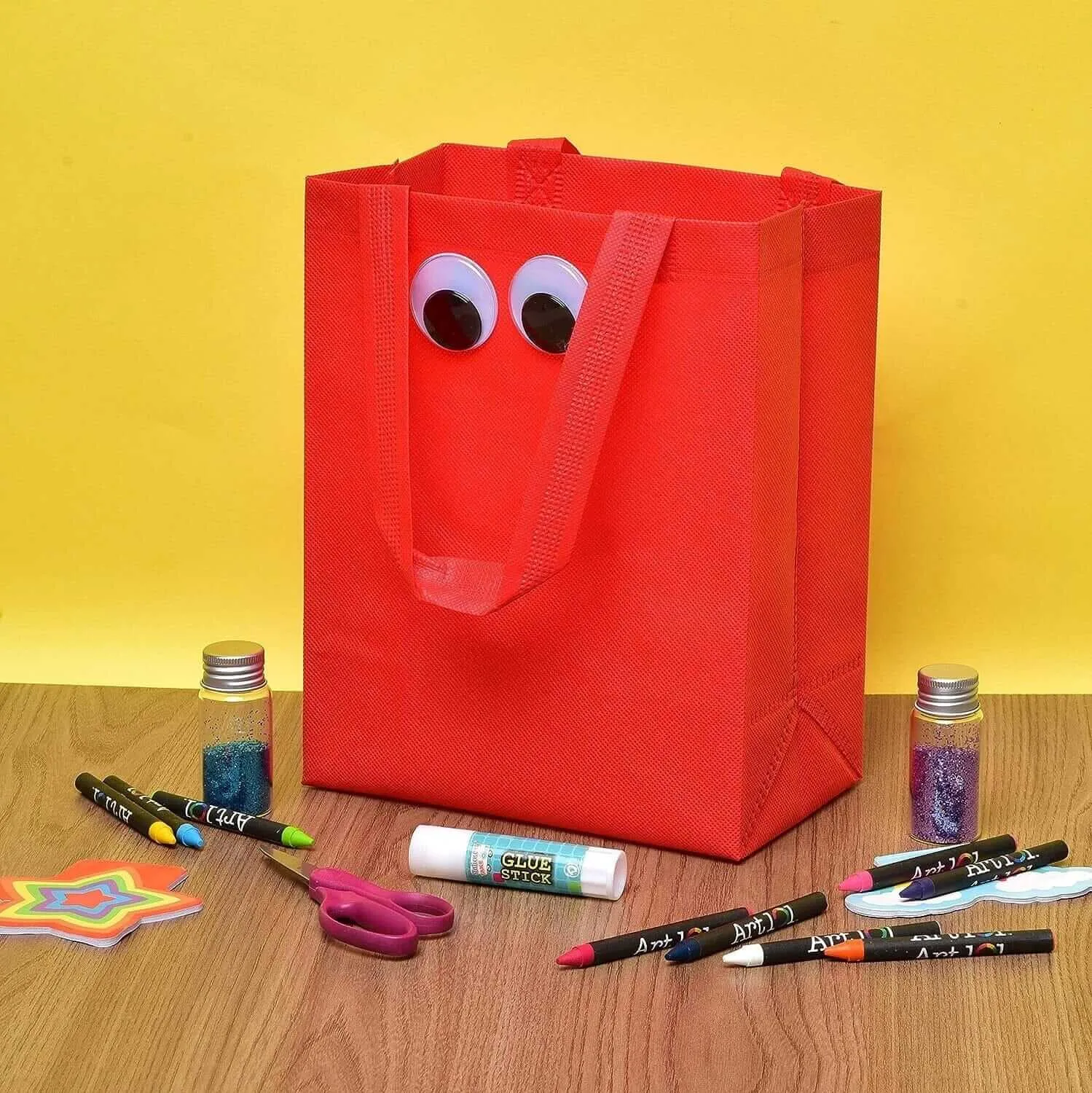 8x4x10 Small Red Heat Sealed Reusable Fabric Bags