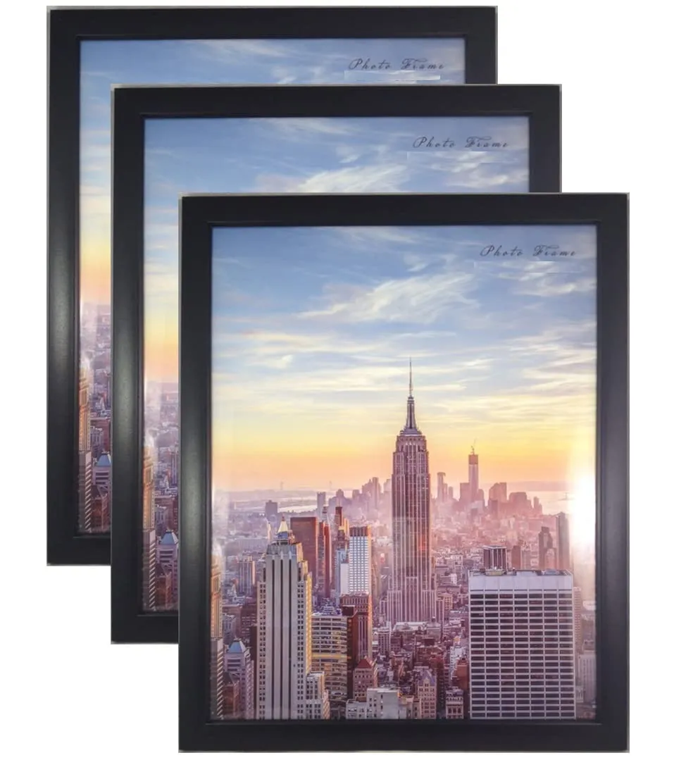 AbhiKalpya Art Studio A3 Photo Frame For Quote,Certificate Wall Hanging Picture Frame For Home and Office Wall Decoration,Size Medium 12x18 inch, (Black) (Set of 3)