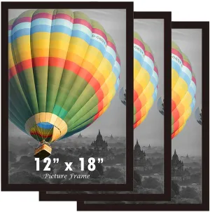 AbhiKalpya Art Studio A3 Size Photo Frame 12x18 Black Frame Empty/Blank photo frame For Wall Artwork/Painting (Set of 3)