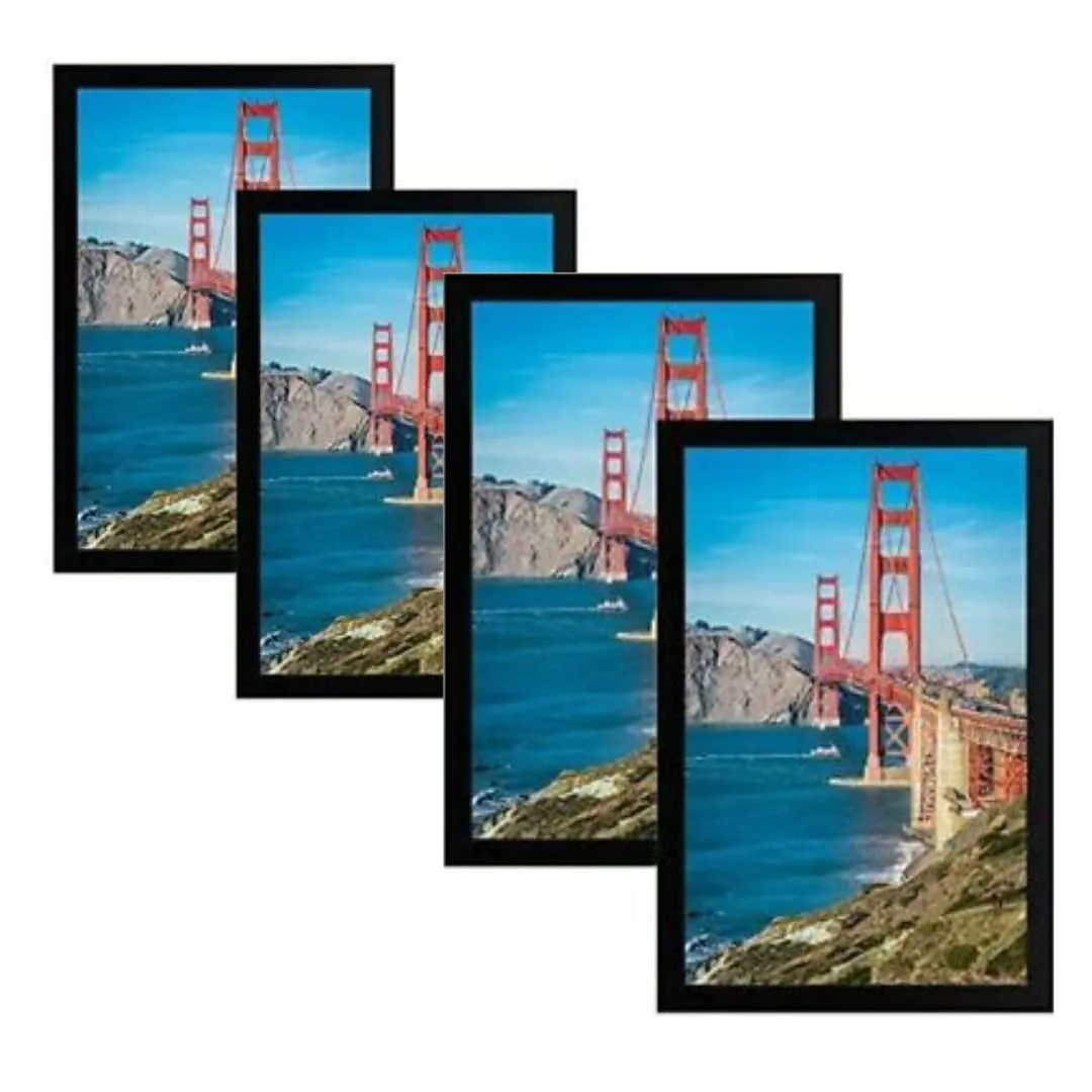 AbhiKalpya Art Studio A3 Size Photo Frame 12”x18” Inch Frame For Artwork/Painting (Black) (Set of 4) Premium*