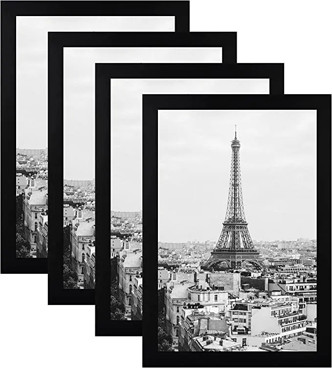 AbhiKalpya Art Studio A3 Size Photo Frame For Document, Photo, Quote,Certificate Wall Hanging Picture Frame For Home and Office Wall Decoration,12x18 inch, Black (Set of 4)