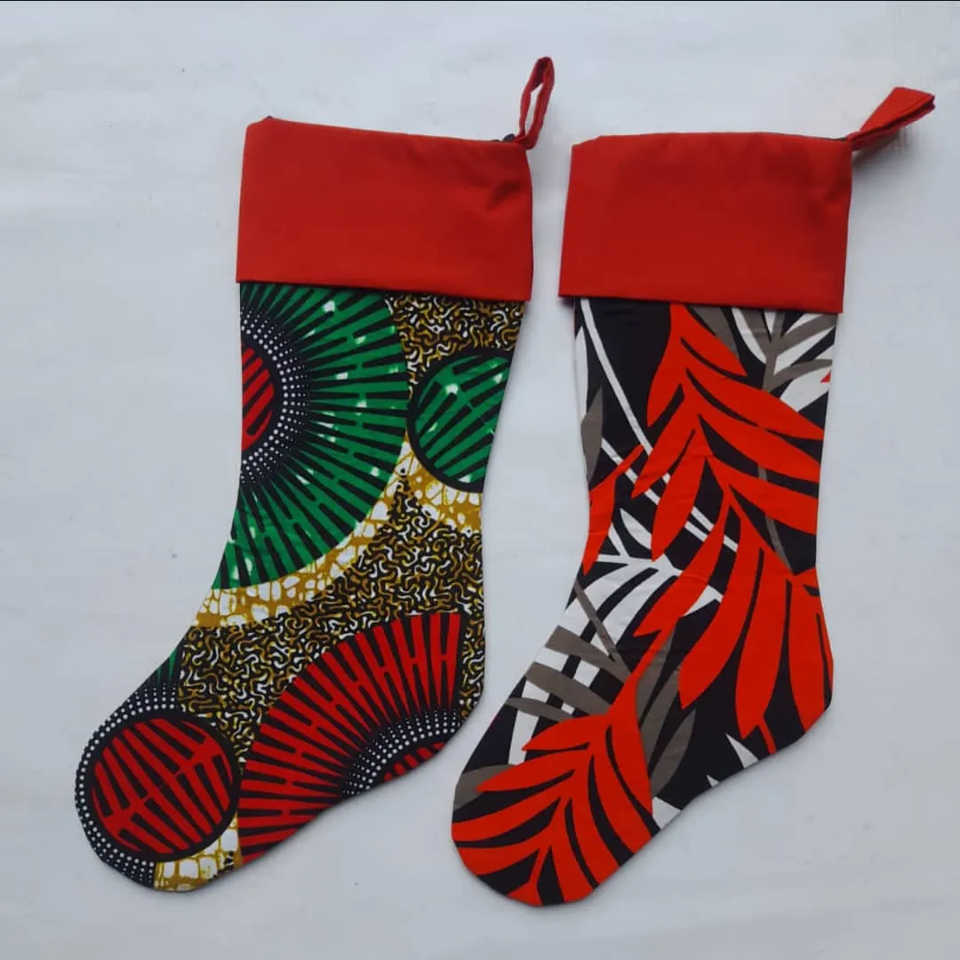 African Print Chtistmas Stockings_3