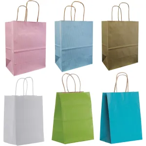 All Occasion Light Kraft Medium Solid Totes (12 Pack)