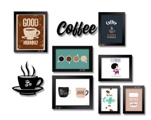 Art Street I LOVE Coffee Framed Poster Set for Coffee Decor Wall Art Posters for any Kitchen, Home Decoration, Cafe Bar, Dinner or Restaurant.