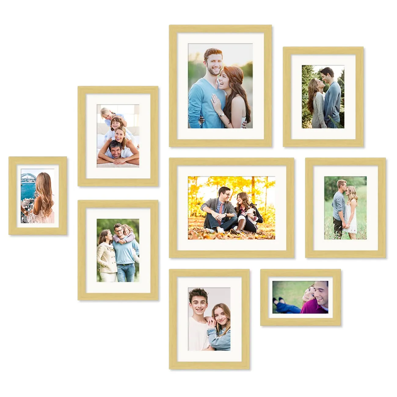 Art Street Photo Frames for Home Décor Set of 9 Beige Wall Photo Frames for Living Room Decoration (Size - 4 x 6 Inches, 5 x 5 Inches)