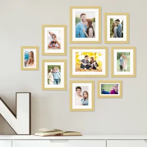 Art Street Photo Frames for Home Décor Set of 9 Beige Wall Photo Frames for Living Room Decoration (Size - 4 x 6 Inches, 5 x 5 Inches)