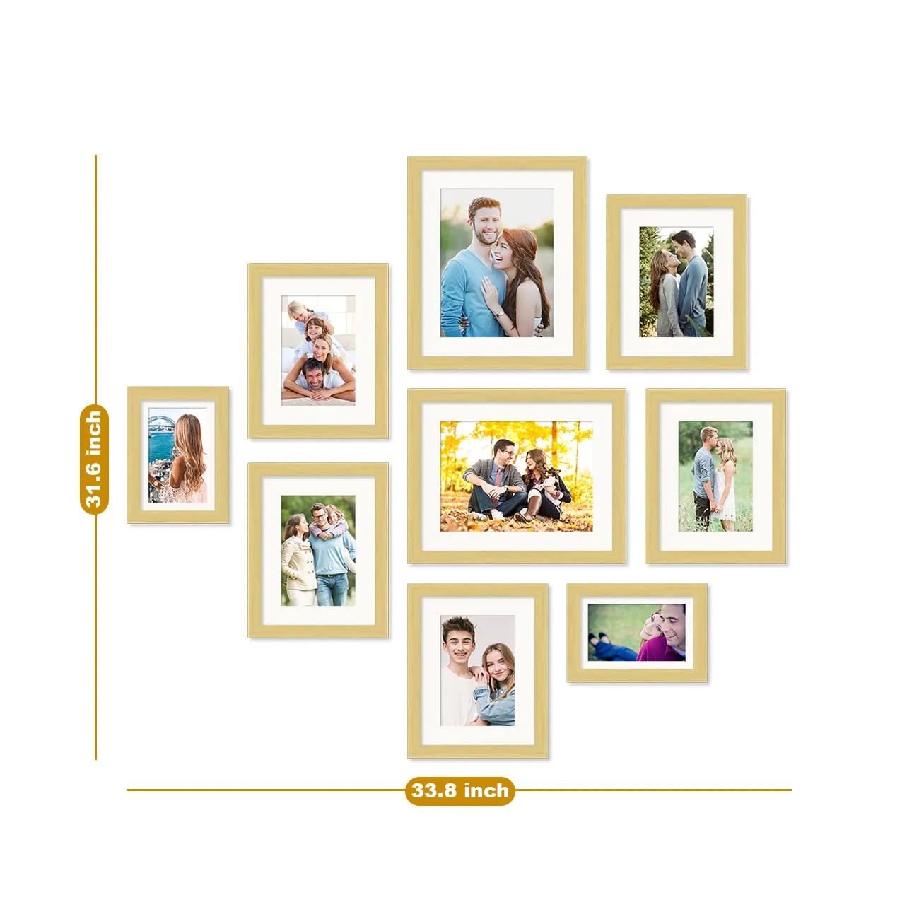 Art Street Photo Frames for Home Décor Set of 9 Beige Wall Photo Frames for Living Room Decoration (Size - 4 x 6 Inches, 5 x 5 Inches)