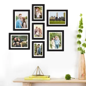 Art Street Prime Set of 7 Black Wall Photo Frame, Picture Frame for Home Decor, Size-6x8, 8x10 inchs