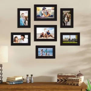 Art Street Saturn Set of 7 Black Wall Photo Frame, Picture Frame for Home Decor (Size - 4x6, 5x7)