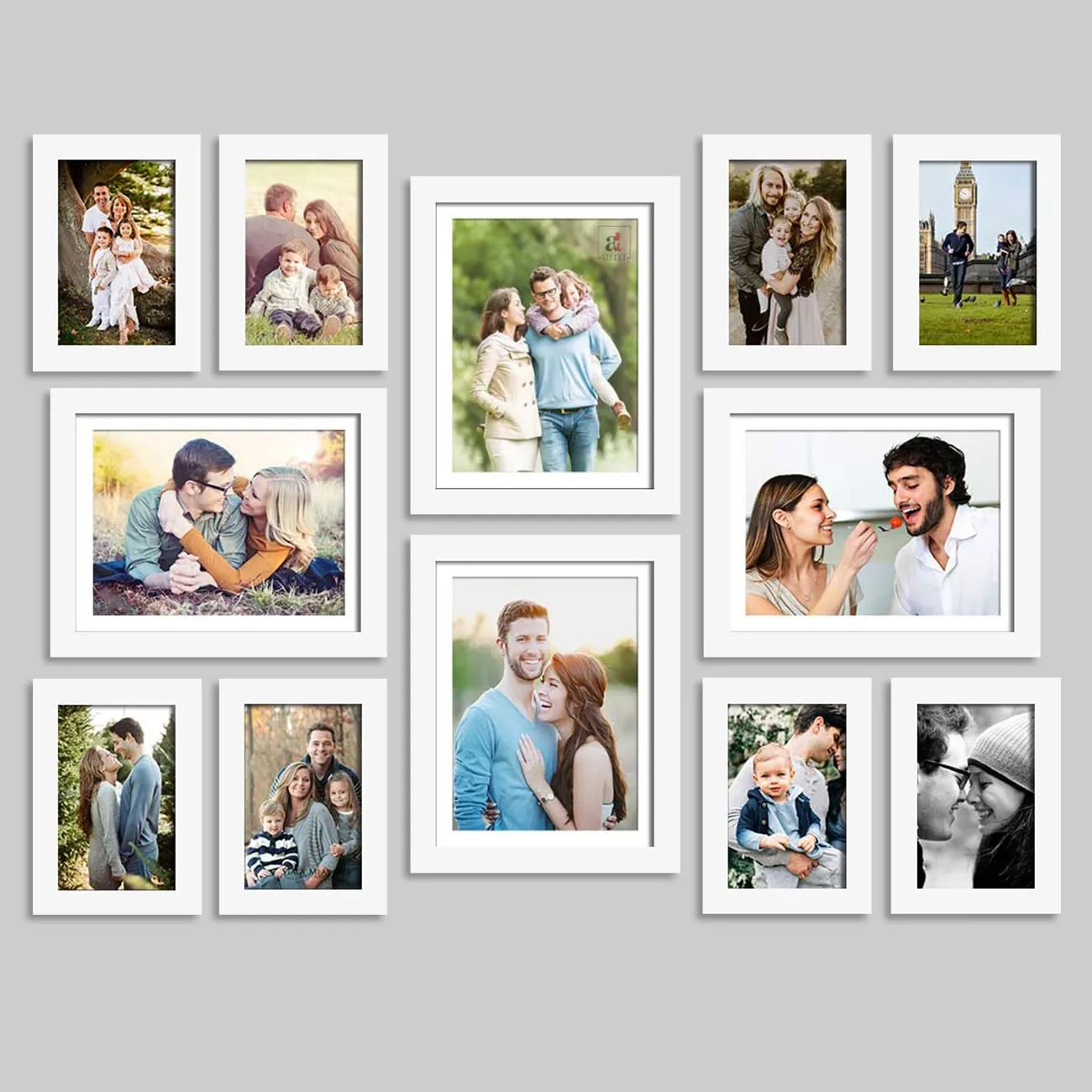 Art Street Set of 12 Individual White Photo Frame for Home Wall Decoration (Size - 5 x 7 Inches, 8 x 10 Inches)