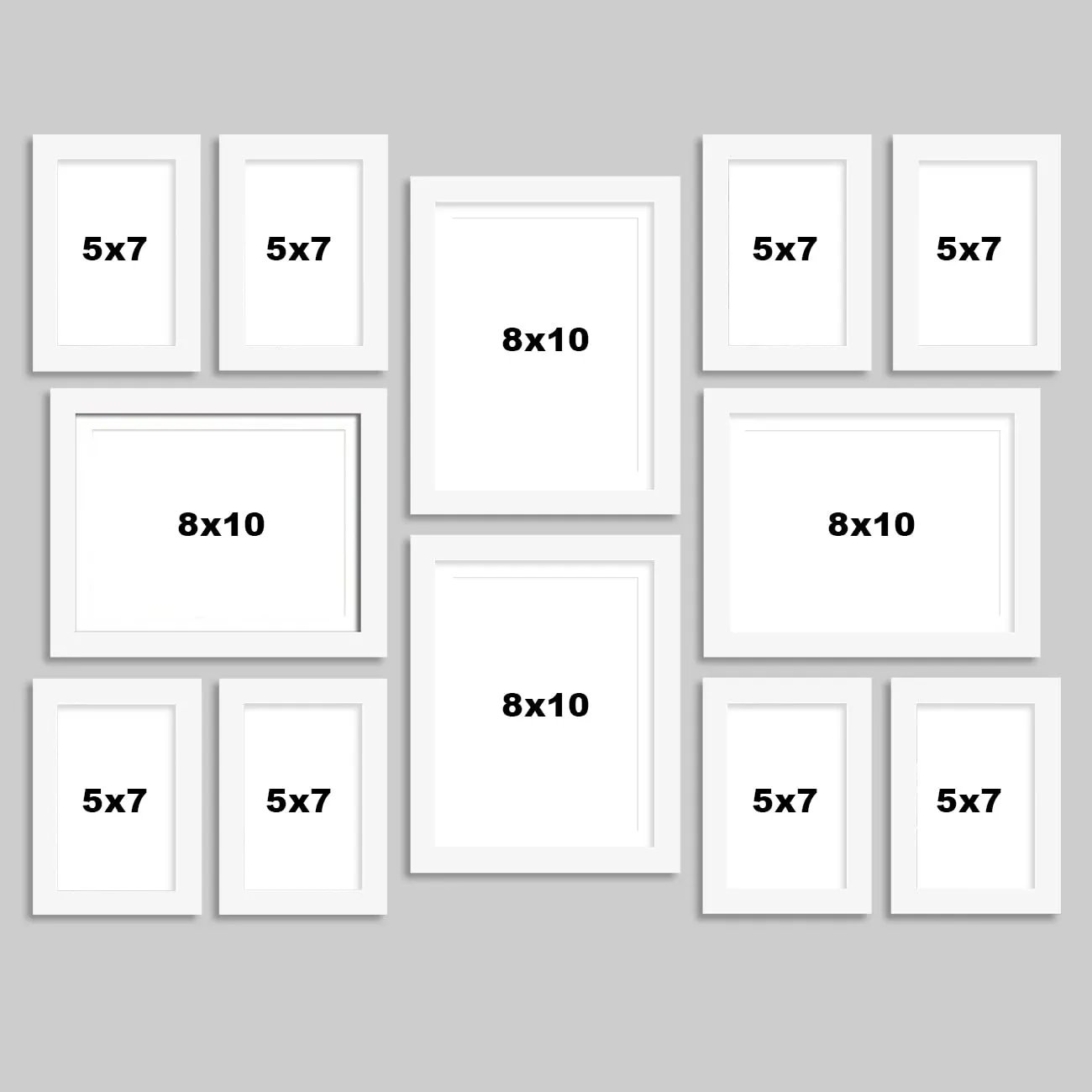 Art Street Set of 12 Individual White Photo Frame for Home Wall Decoration (Size - 5 x 7 Inches, 8 x 10 Inches)