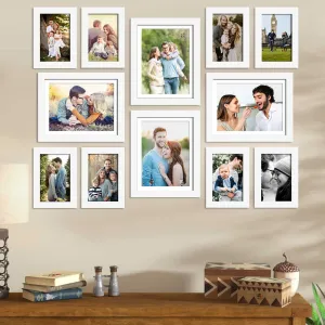 Art Street Set of 12 Individual White Photo Frame for Home Wall Decoration (Size - 5 x 7 Inches, 8 x 10 Inches)