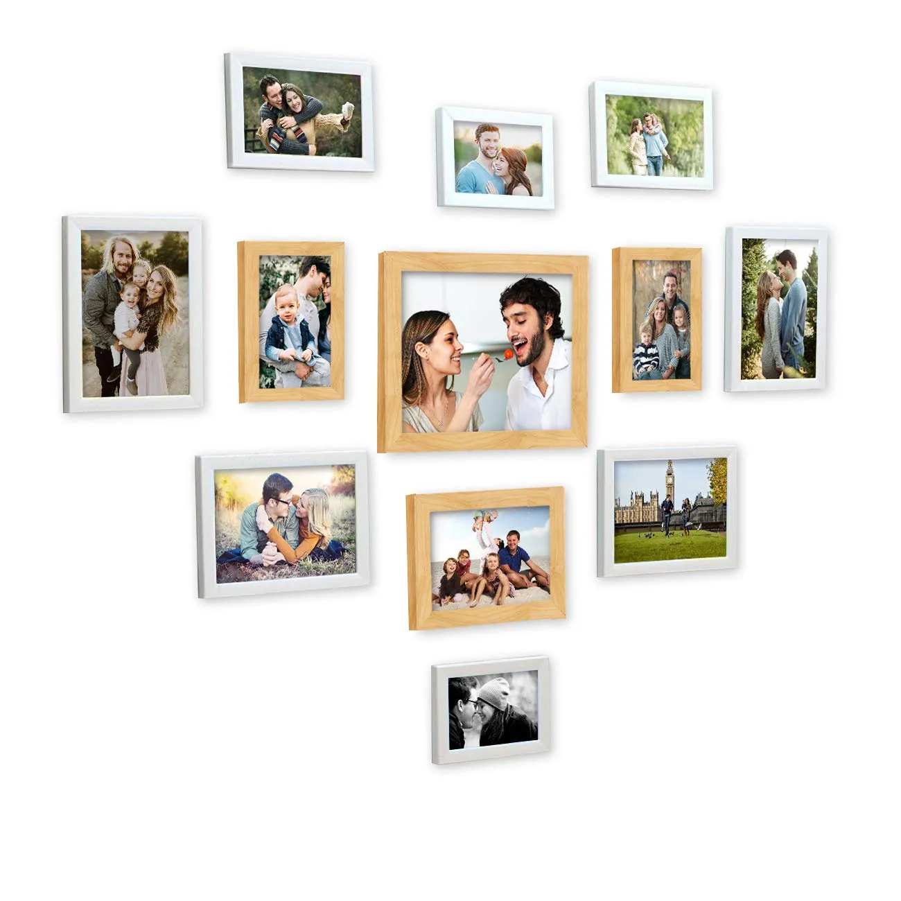 Art Street Set of 12 White & Beige Wall Photo Frame, Picture Frame for Home Decor, Size- 4x6,5x7, 6x8, 8x10 inches