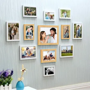 Art Street Set of 12 White & Beige Wall Photo Frame, Picture Frame for Home Decor, Size- 4x6,5x7, 6x8, 8x10 inches