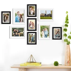 Art Street Set of 9 Black & White Wall Photo Frame, Picture Frame for Home Decor, Size-6x8, 8x10 inchs