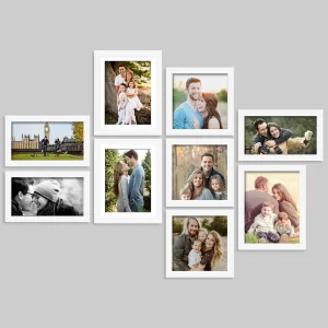 Art Street Set of 9 Individual White Photo Frame for Home Wall Decoration (Size - 8 x 10 Inches, 8 x 8 Inches,6 x 10 Inches)