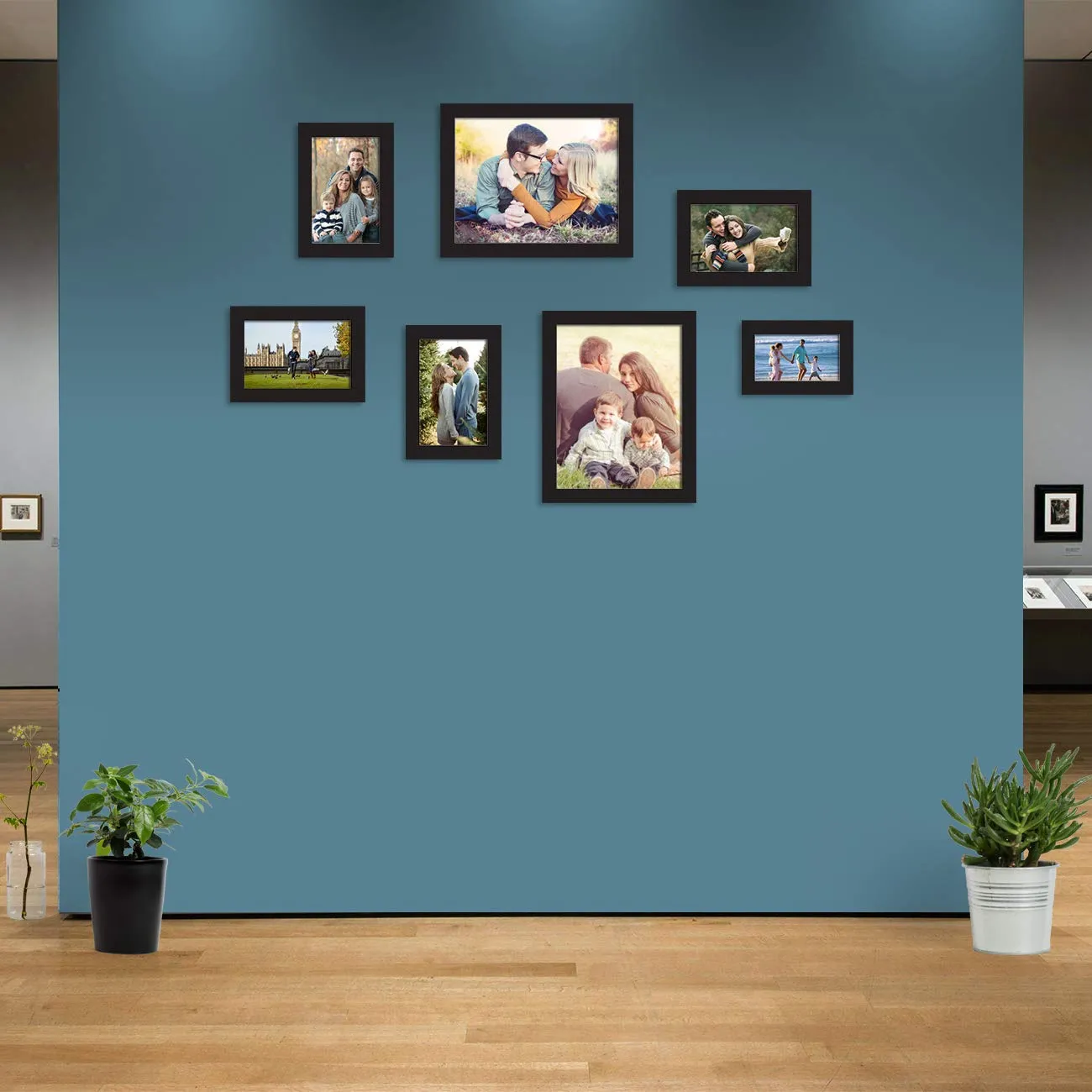 Art Street Synthetic Wood Wall Photo Frame (1 unit: 4 x 6 inch, 4 units: 5 x 7 inch, 2 units: 8 x 10 inch, Black)