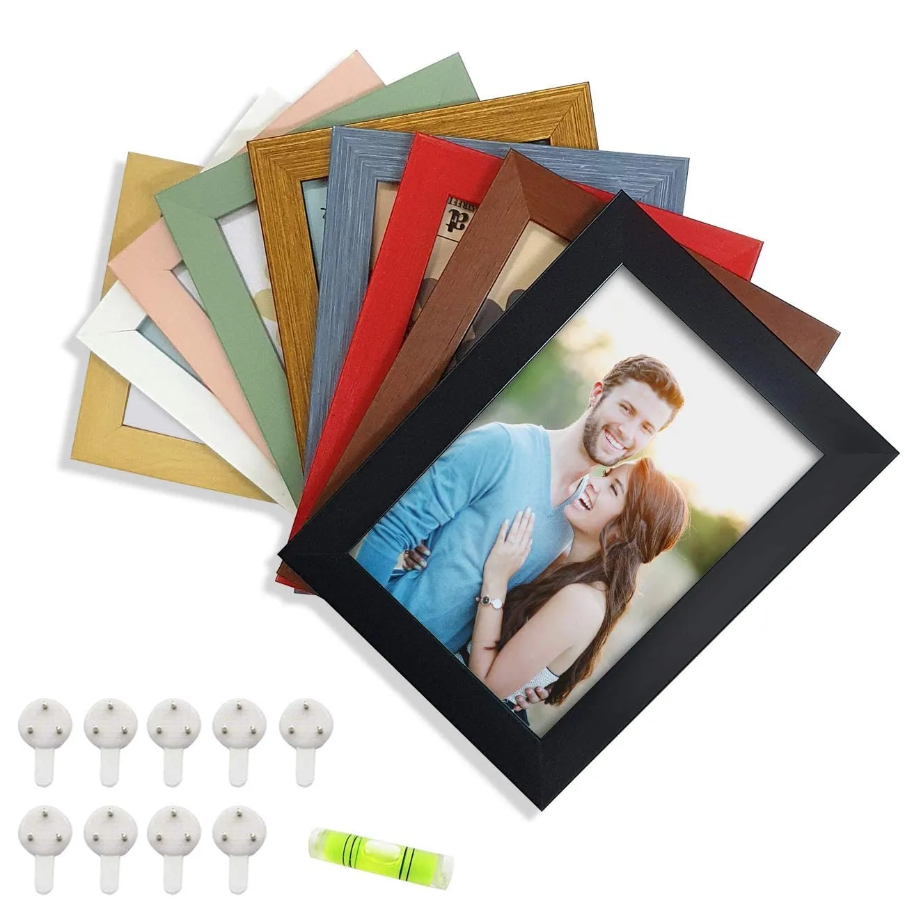 Art Street Vibgyor Collage Photo Frame set of 9 Picture frame Multicoloured for home decoration Photo Size 4X6 inches