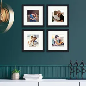 Art Street Wall Photo Frame Collage for Living Room, Wall Hanging Picture Photo Frames Home & Wall Decoration (8x8 inch Set of 4, with matt 5x5 Inch) (Black)