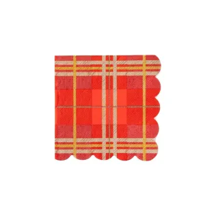 BELIEVE PLAID COCKTAIL NAPKIN