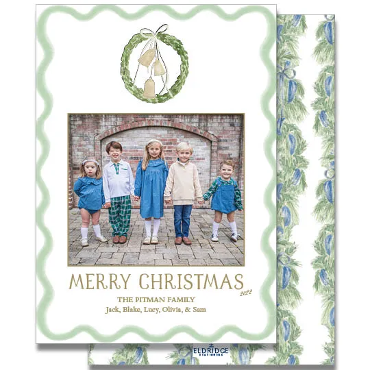 Bells Are Ringing Watercolor Border Holiday Card