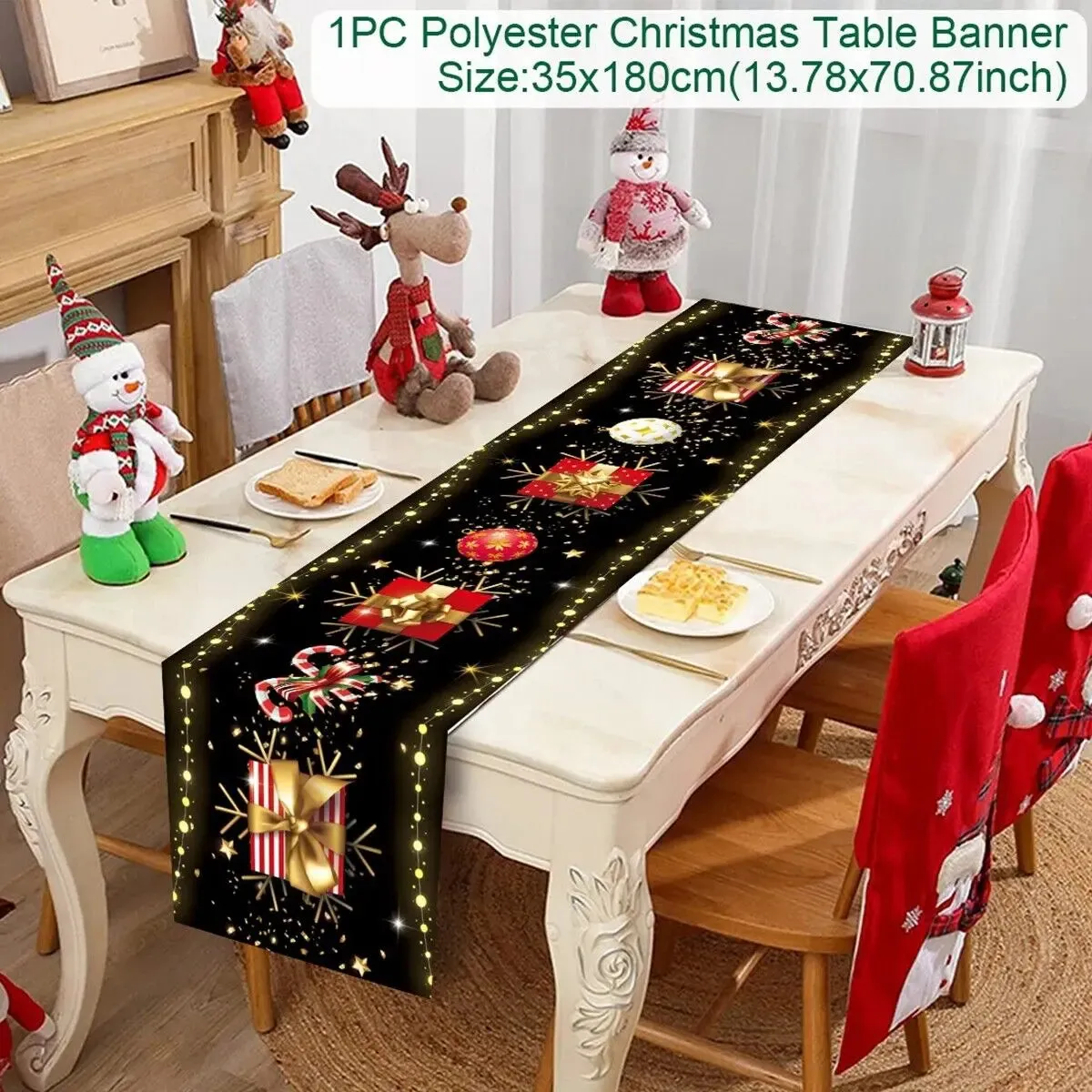 Black Christmas Table runners