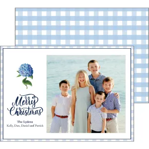 Blue Hydrangea Holiday Photo Card