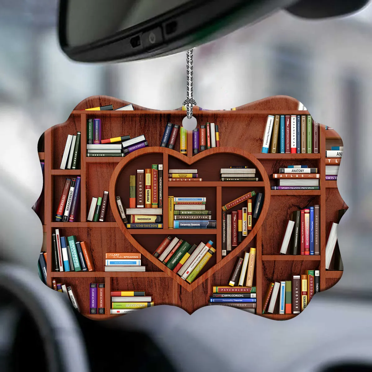 Book Heart Book Shelf Ornament - Christmas Ornament - Ciaocustom