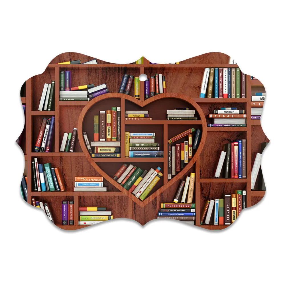 Book Heart Book Shelf Ornament - Christmas Ornament - Ciaocustom