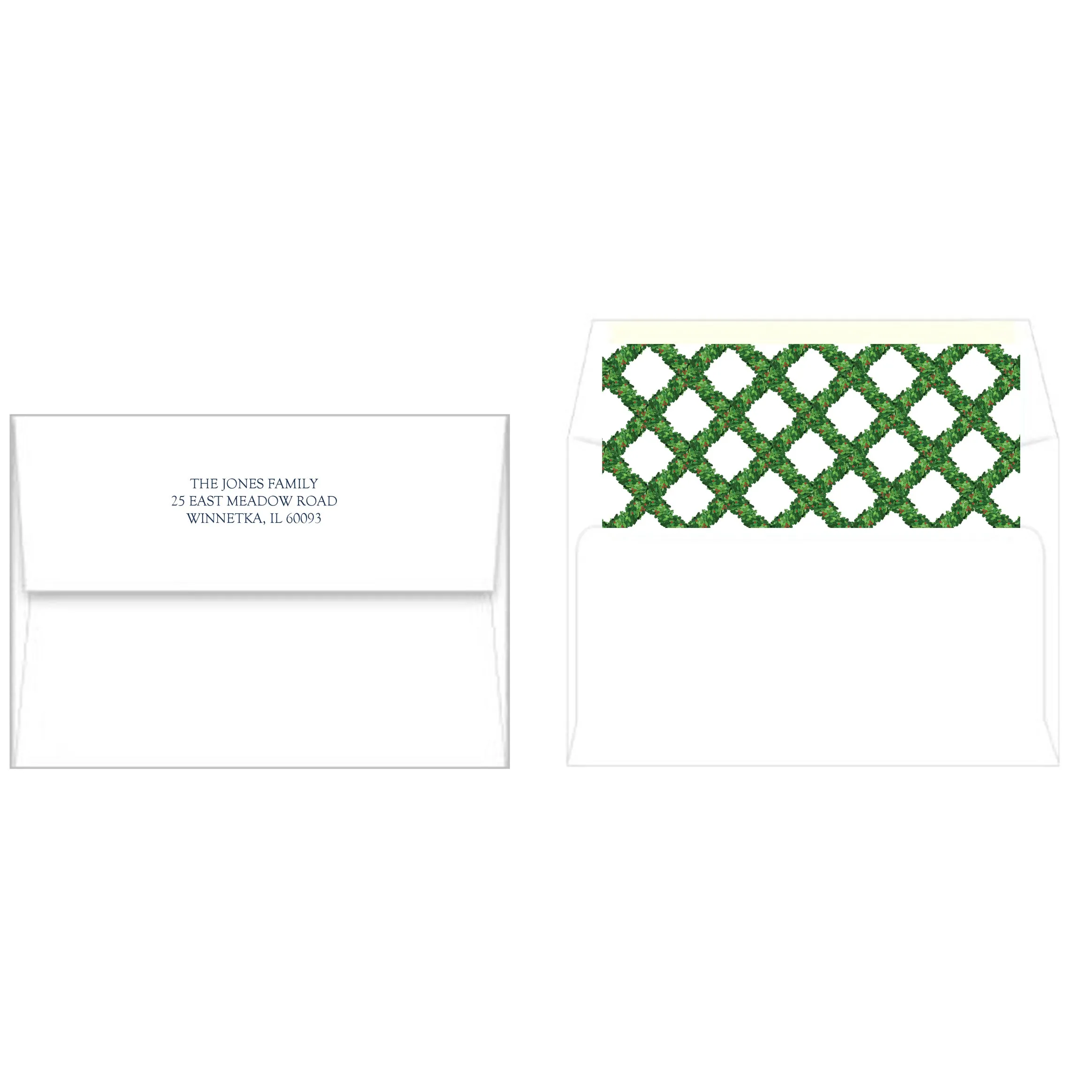 Boxwood Lattice Vertical Holiday Photo Card