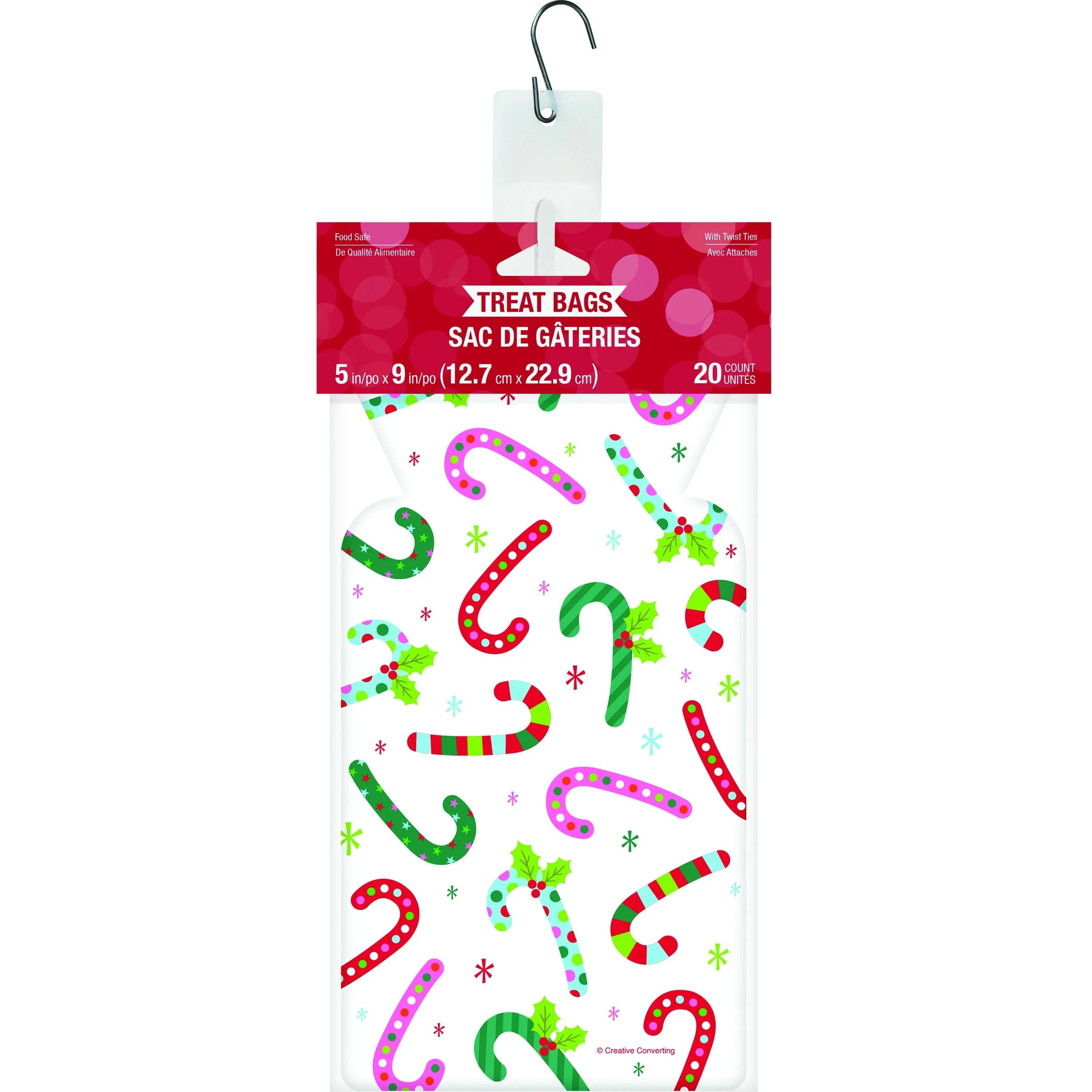 Bulk Christmas Candy Canes Shaped Cello Bag (240 per Case)