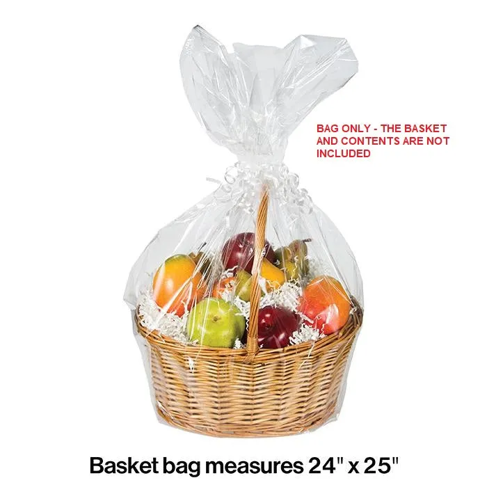 Bulk Large Clear Basket Bags (12 per Case)