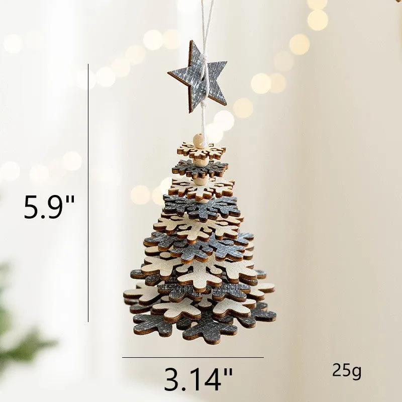 Bulk Wooden Pendant Wall Hanging Ornament Christmas Tree New Year Party Decorations Wholesale