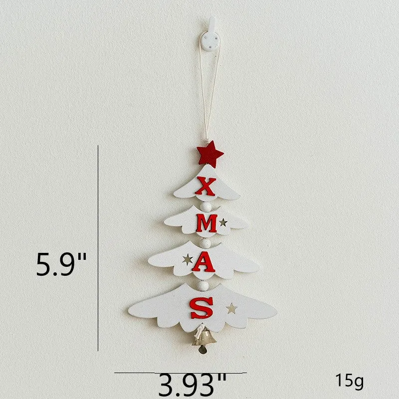 Bulk Wooden Pendant Wall Hanging Ornament Christmas Tree New Year Party Decorations Wholesale