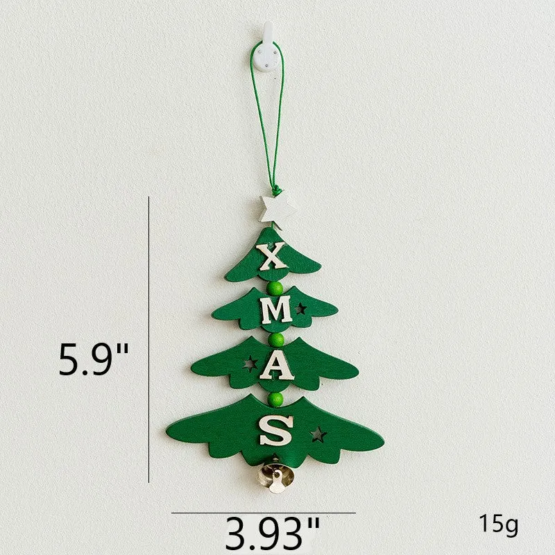 Bulk Wooden Pendant Wall Hanging Ornament Christmas Tree New Year Party Decorations Wholesale