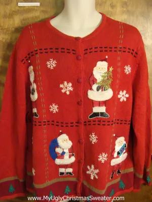 Busy Santas 2sided Ugly Christmas Sweater