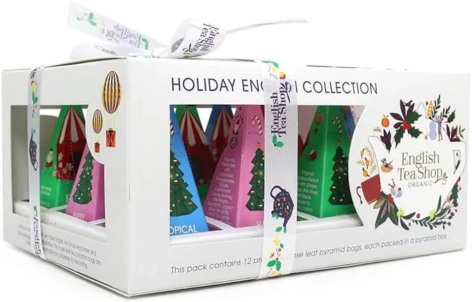 Christmas 2024 English Tea Shop Holiday White Pyramid Prism Collection