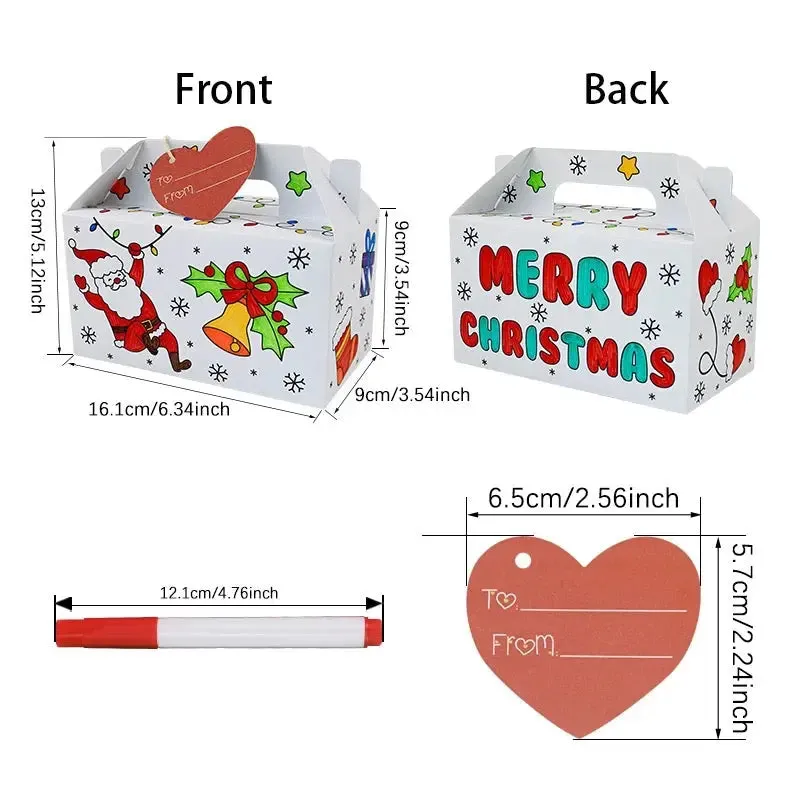 Christmas carry handle cookie  DIY  colour in Box x 12 pcs