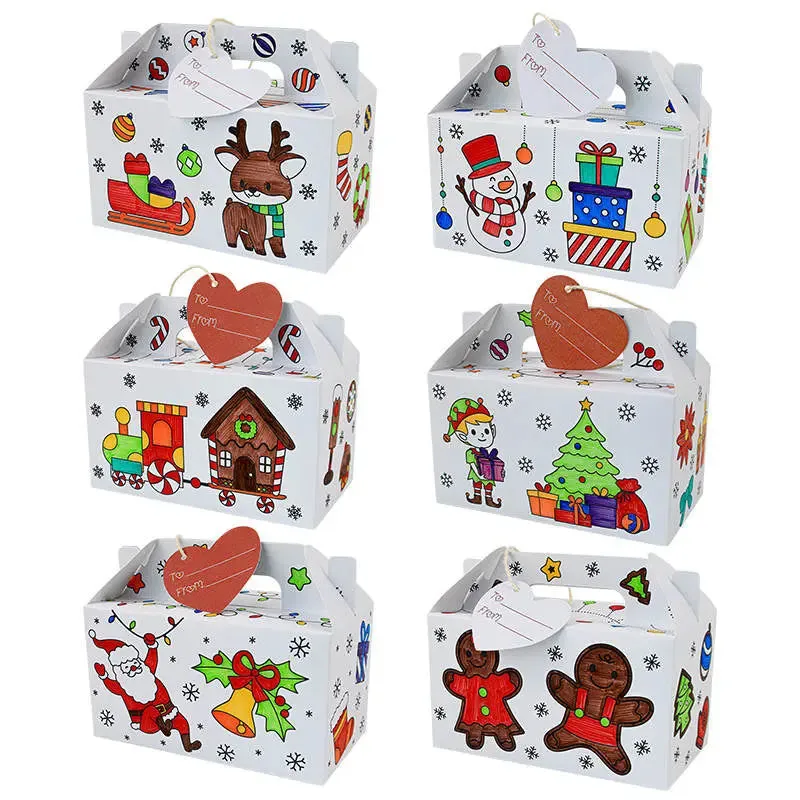 Christmas carry handle cookie  DIY  colour in Box x 12 pcs