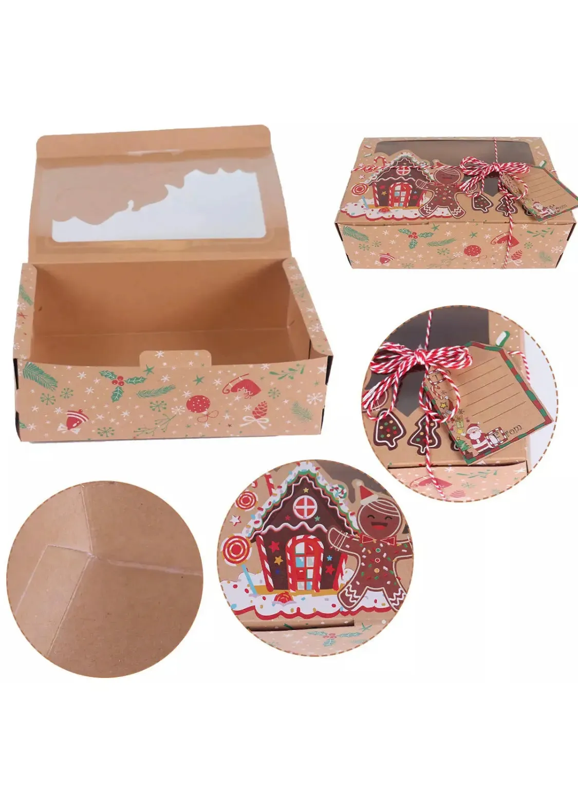 Christmas cup Cake Muffin Cookie Cake Box with tags x 6 pcs