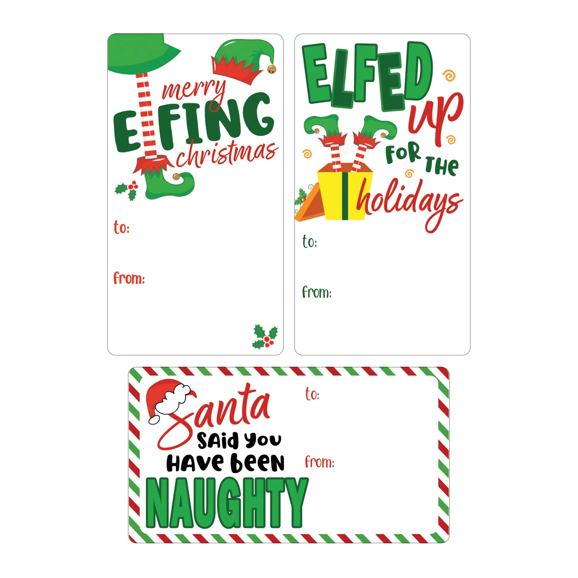 Christmas Gift Tag Stickers: Adult - Funny Elves - 75 Stickers