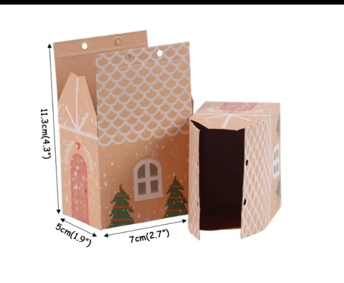 Christmas Gingerbread House cookie / candy bakery box