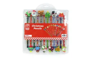 Christmas Pencils/Erasers Set (12pc)