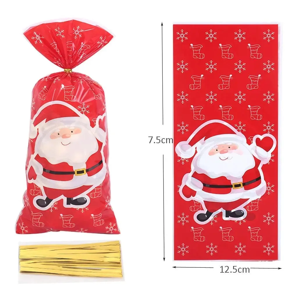 Christmas plastic cellophane cookie Bags