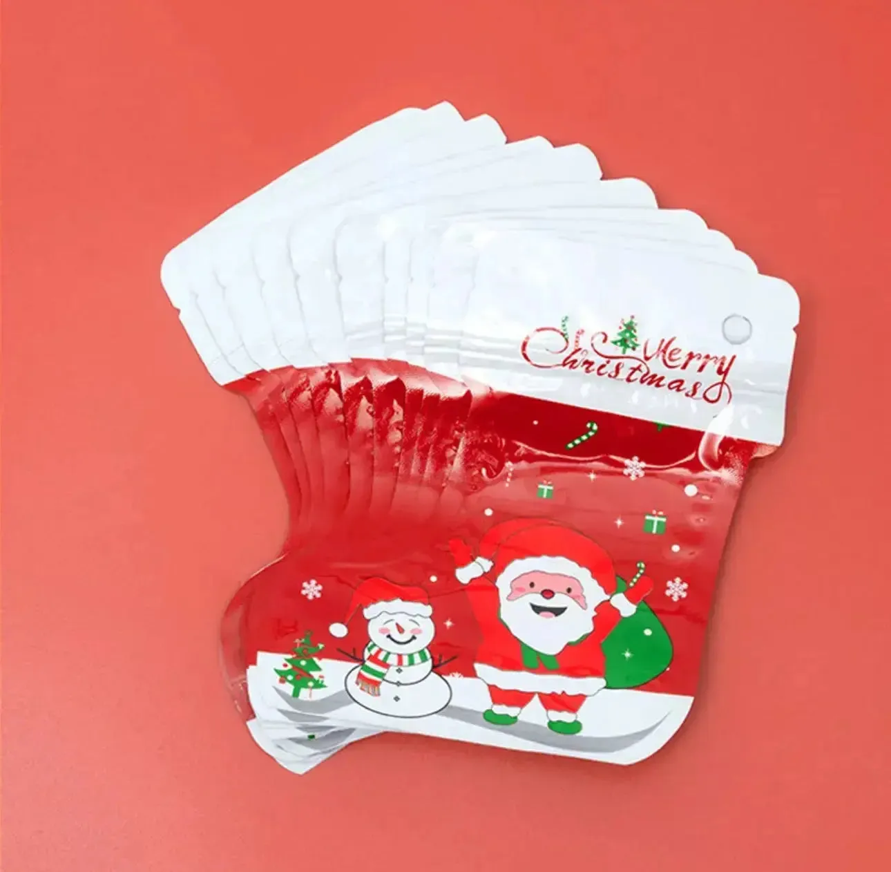 Christmas plastic stocking candy /cookie Bags