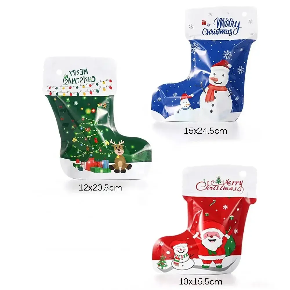 Christmas plastic stocking candy /cookie Bags